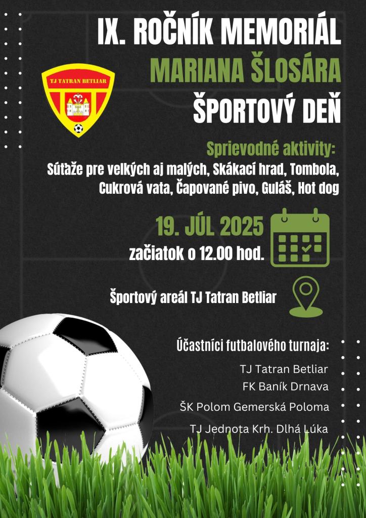 Plagát Memoriál M.Šlosára