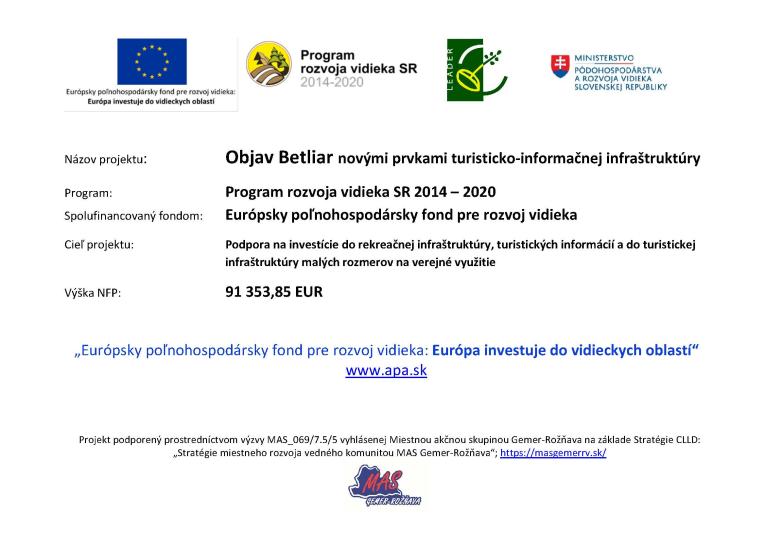 Plagát - publicita projektu Objav Betliar