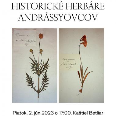 Pozvánka na prednášku Historické herbáre Andrássyovcov 1