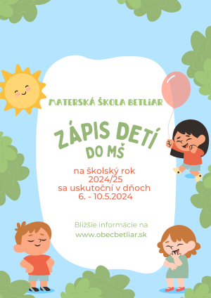 Zápis detí do MŠ